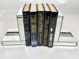 Mirrored Crushed Diamante Crystal Jewel Bookends & 6 Glitter Mirror Coasters