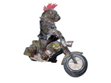 Punk Bulldog Biker on Motorbike Ornament