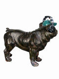 Standing Bulldog Ornament with Baseball Cap & Headphones Ornament