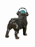 Standing Bulldog Ornament with Baseball Cap & Headphones Ornament