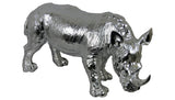 Electroplated Silver Large Rhinoceros Rhino Ornament