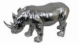 Electroplated Silver Large Rhinoceros Rhino Ornament