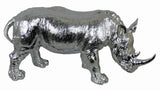Electroplated Silver Large Rhinoceros Rhino Ornament