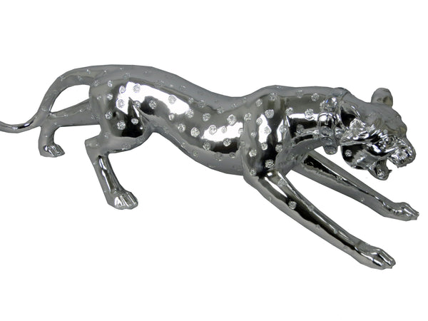 Small Silver Spotted Leopard Ornament