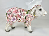 Flower Power Lamb Standing Floral Pink Baby Sheep Ornament