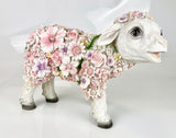Flower Power Lamb Standing Floral Pink Baby Sheep Ornament