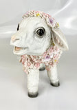 Flower Power Lamb Standing Floral Pink Baby Sheep Ornament