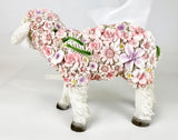 Flower Power Lamb Standing Floral Pink Baby Sheep Ornament