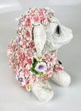 Flower Power Lamb Sitting Floral Pink Baby Sheep Ornament