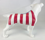 USA American Flag Matt White Staffordshire Bull Terrier Ornament