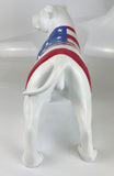 USA American Flag Matt White Staffordshire Bull Terrier Ornament