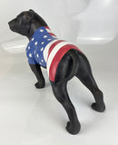 USA American Flag Matt Black Staffordshire Bull Terrier Ornament