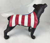 USA American Flag Matt Black Staffordshire Bull Terrier Ornament