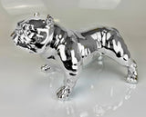 Large Silver Electroplated Posed Muscle Bulldog Ornament