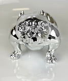 Large Silver Electroplated Posed Muscle Bulldog Ornament