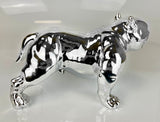 Large Silver Electroplated Posed Muscle Bulldog Ornament