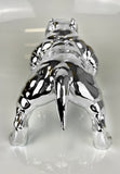 Large Silver Electroplated Posed Muscle Bulldog Ornament