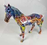Multicolour Graffiti Horse Ornament