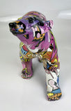 Polar Bear Pink Purple Green Graffiti Ornament