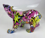 Polar Bear Pink Purple Green Graffiti Ornament