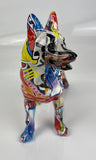 Multicolour Graffiti Wolf / Alsatian Ornament