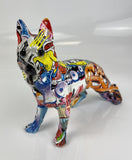 Multicolour Graffiti Wolf / Alsatian Ornament