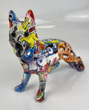 Multicolour Graffiti Wolf / Alsatian Ornament