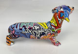 Multicolour Graffiti Dachshund Sausage Dog Ornament