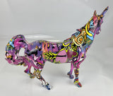 Green Purple Pink Graffiti Unicorn Ornament