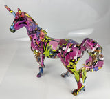 Green Purple Pink Graffiti Unicorn Ornament