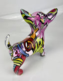 Pink Purple Green Graffiti Chihuahua Ornament