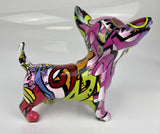 Pink Purple Green Graffiti Chihuahua Ornament