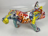 Multicolour Graffiti Peeing French Bulldog Ornament