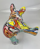 Multicolour Graffiti Peeing French Bulldog Ornament