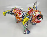 Multicolour Graffiti Peeing French Bulldog Ornament