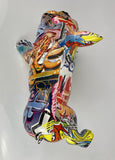 Multicolour Graffiti Peeing French Bulldog Ornament