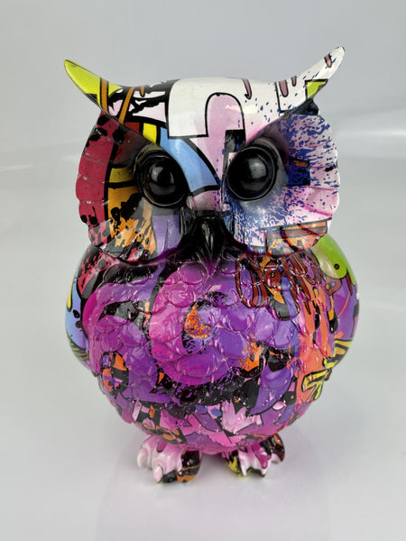 Purple Pink Green Graffiti Owl Ornament