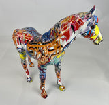 Multicolour Graffiti Horse Ornament