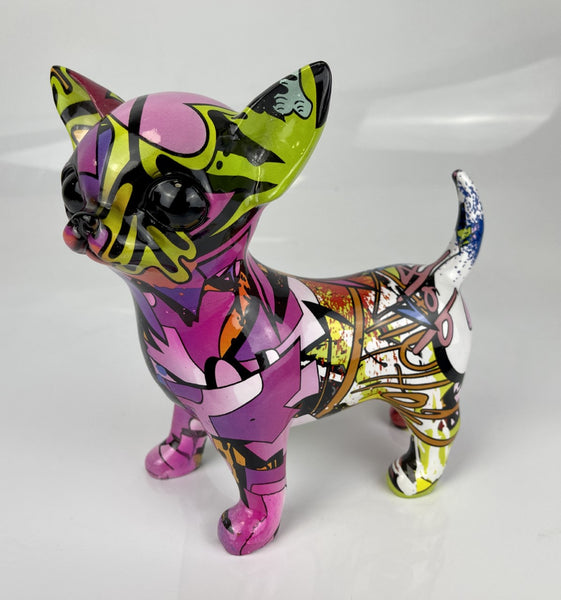 Pink Purple Green Graffiti Chihuahua Ornament