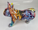 Multicolour Graffiti Peeing French Bulldog Ornament