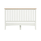 Fresh White with Oak Top King Size Bed Frame