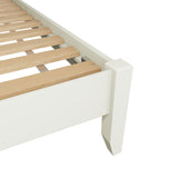 Fresh White with Oak Top King Size Bed Frame