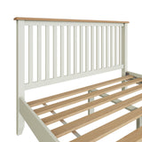 Fresh White with Oak Top King Size Bed Frame