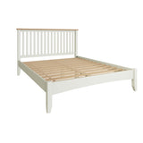 Fresh White with Oak Top King Size Bed Frame