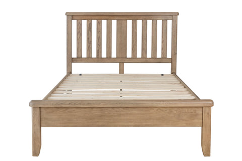 Warm Rustic Oak Effect King Size Bed Frame