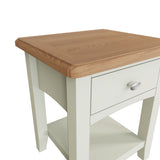 Fresh White with Oak Top Lamp Table
