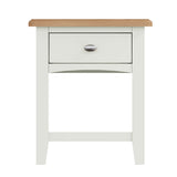 Fresh White with Oak Top Lamp Table