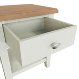 Fresh White with Oak Top Lamp Table