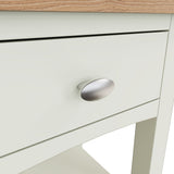 Fresh White with Oak Top Lamp Table