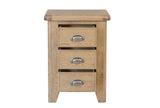 Warm Rustic Oak Effect Large Bedside Table